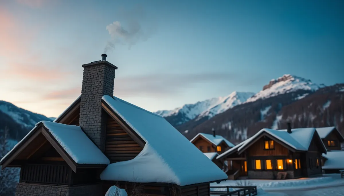 Maison individuelle en Savoie équipée d'une chaudière fioul De Dietrich par temps froid