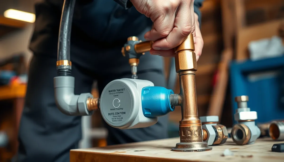 Installation d'un adoucisseur sans sel sur une canalisation principale