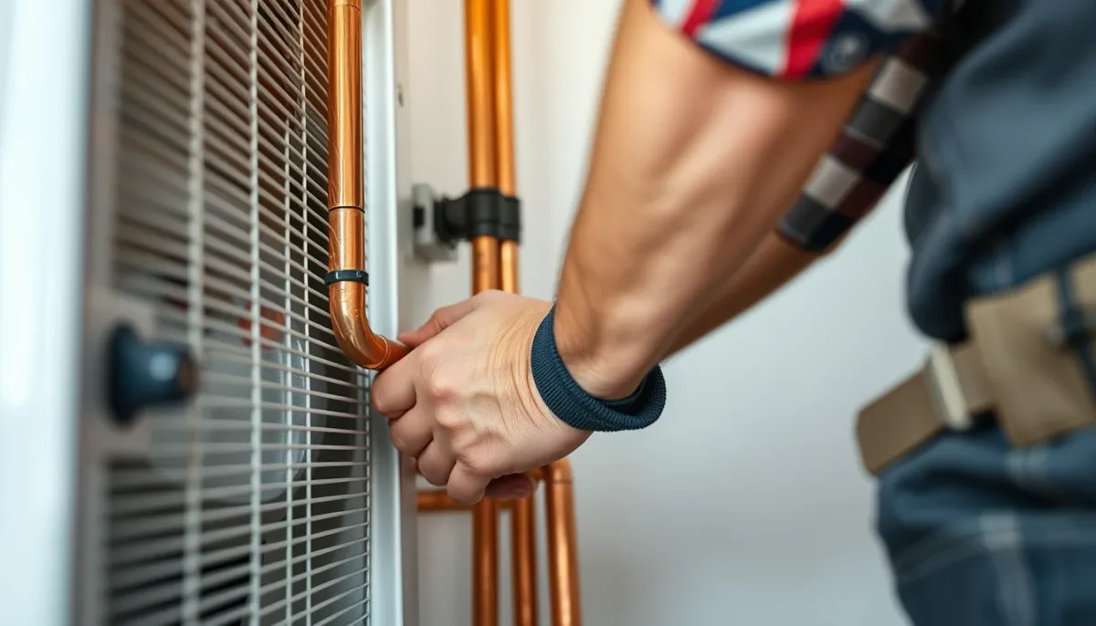 Installation d'une pompe à chaleur air/eau par un technicien qualifié