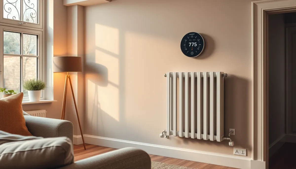 Intérieur confortable d'un salon chauffé par une pompe à chaleur Daikin Altherma